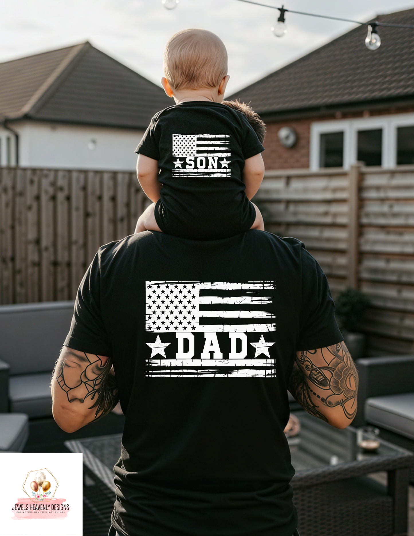 AMEICAN FLAG DAD AND SON