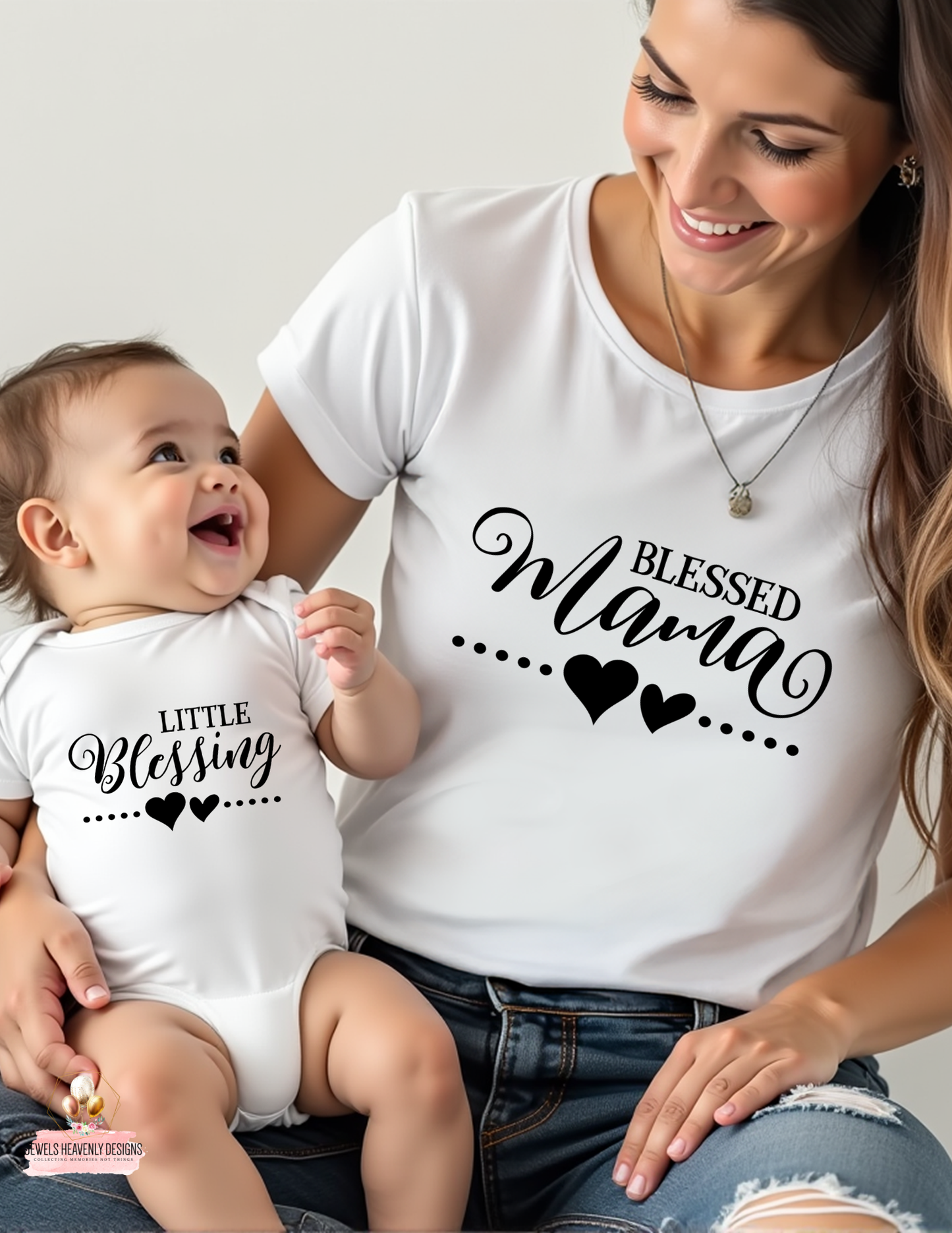 BLESSED MOM T-SHIRT AND ONESIE SET