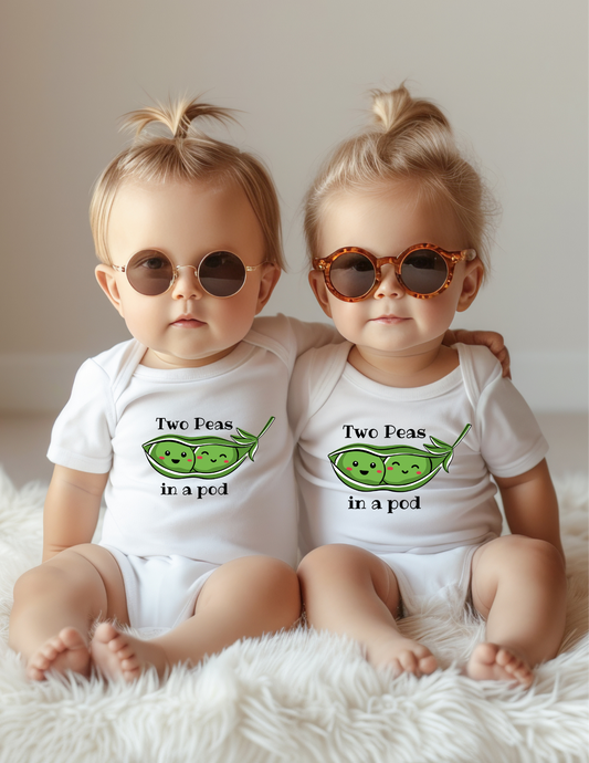 TWO PEAS IN A POD ONESIE SET