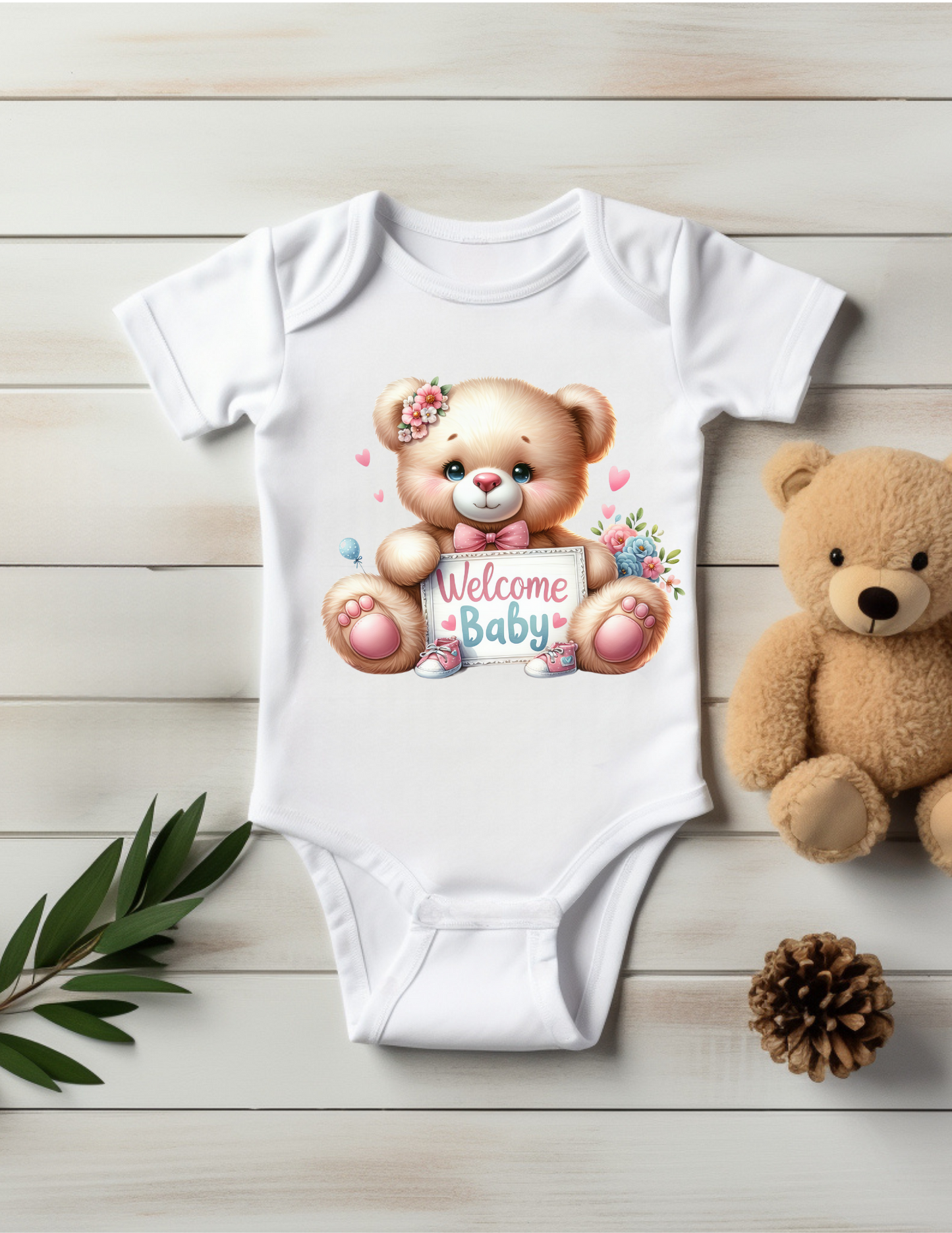 WELCOME BABY TEDDY BEAR SERIES PINK