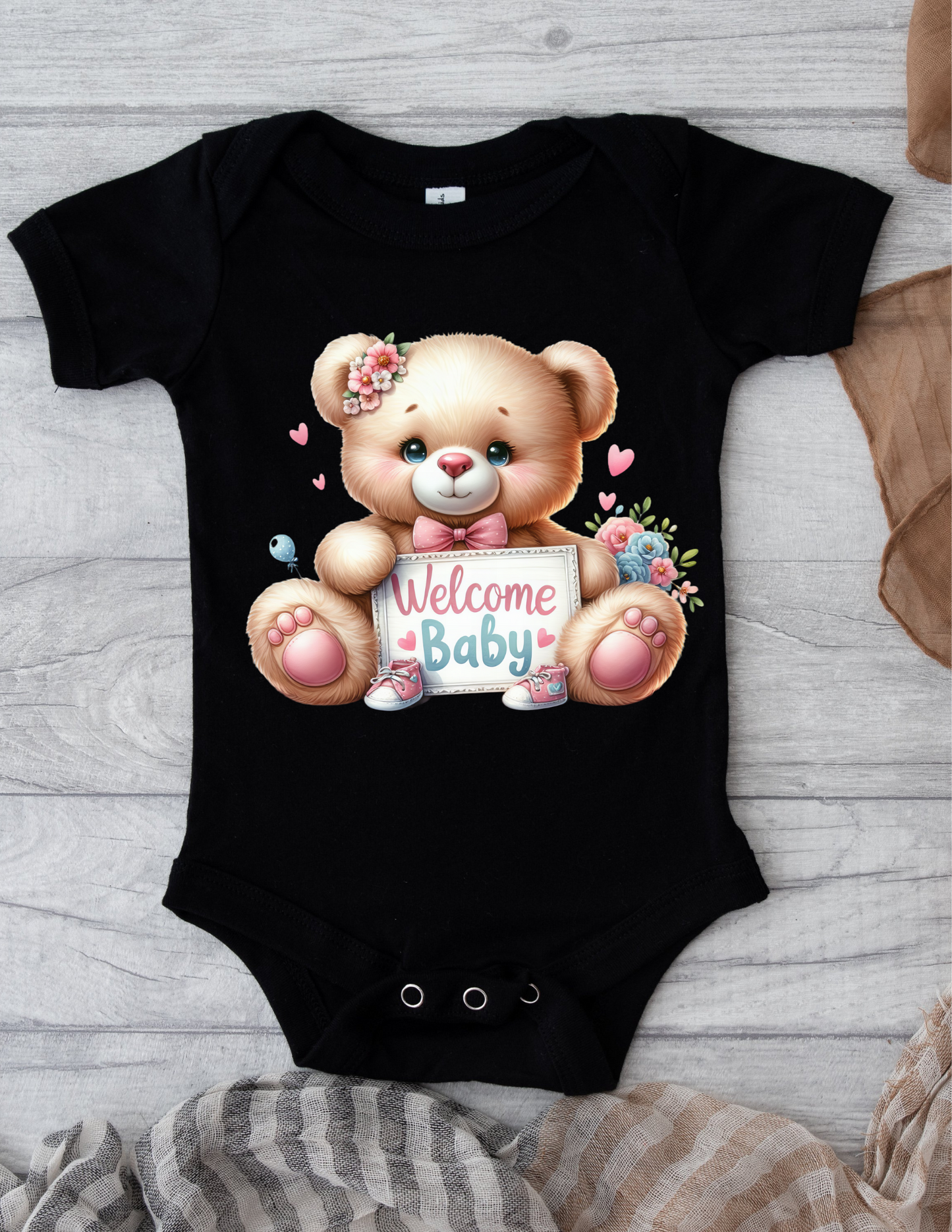 WELCOME BABY TEDDY BEAR SERIES PINK