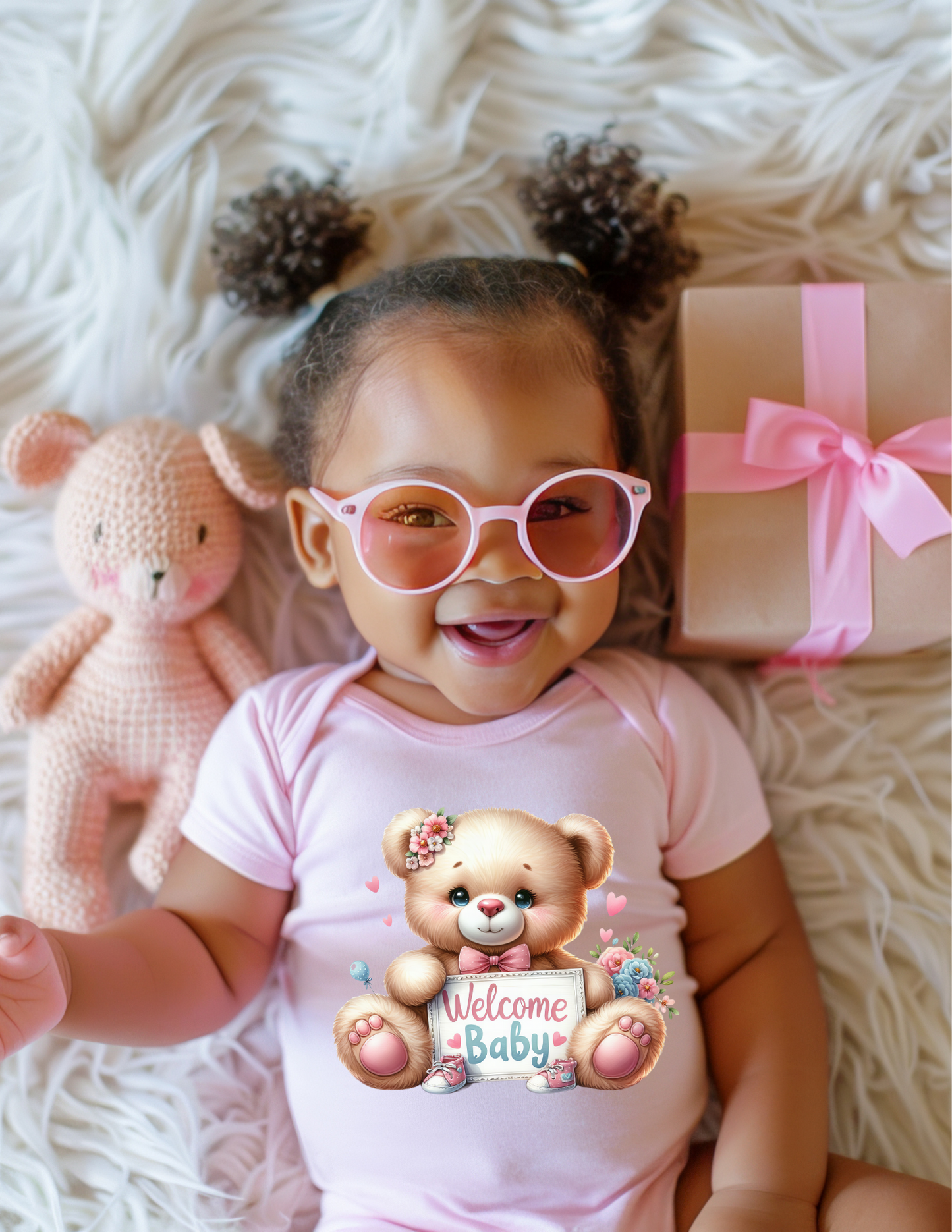 WELCOME BABY TEDDY BEAR SERIES PINK